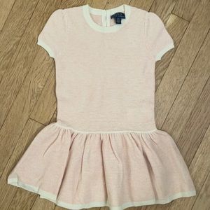 Polo Ralph Lauren: pink & white knit dress (sz 4)